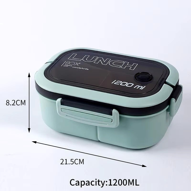 Portable Lunch Box Leak Proof Bento Food Warmer Container with Compartments & Sauce Box Stackable Salad Fruit Food