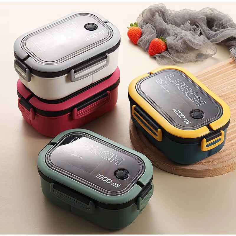 Portable Lunch Box Leak Proof Bento Food Warmer Container with Compartments & Sauce Box Stackable Salad Fruit Food